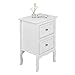 Bonnlo White Nightstand Set of 2, Nightstands with 2 Drawers, Bed Side Table/Night Stand, Small Nightstand for Bedroom, Small Spaces, College Dorm, Kids’ Room, Living Room, Wood, 16W x 12D x 24H