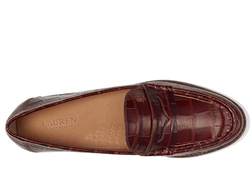 Image of Lauren Ralph Lauren Wynnie Crocodile-Embossed Leather Loafer