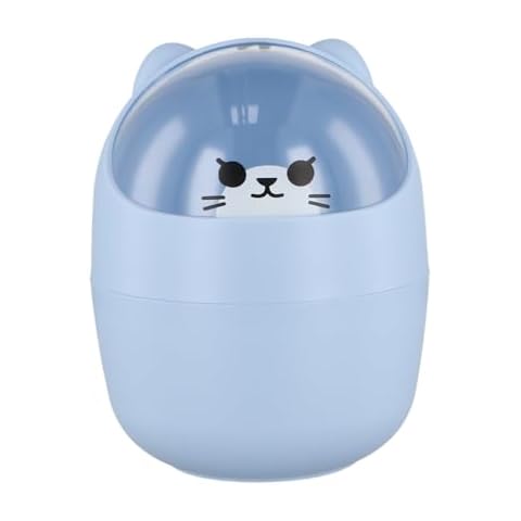 Catime Cute Mini Desk Trash Can with Lid Cover