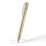 Origin-Joy 1 Pack Brass Bolt Action Pen Set, Heavy Duty EDC Copper Metal Tactile Turn Pen With 2 Gel Ink Refills (Natural Brass)