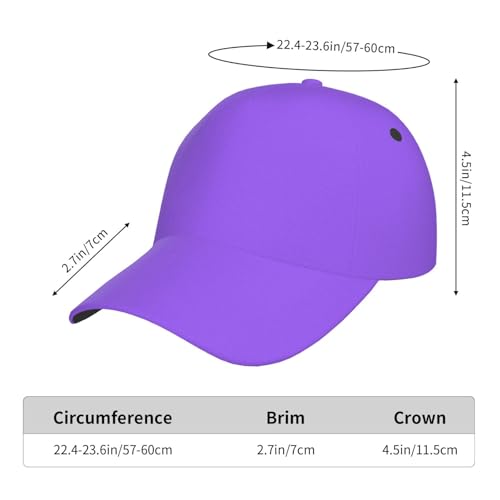 Gorra de béisbol ajustable color lila claro unisex miniatura 5