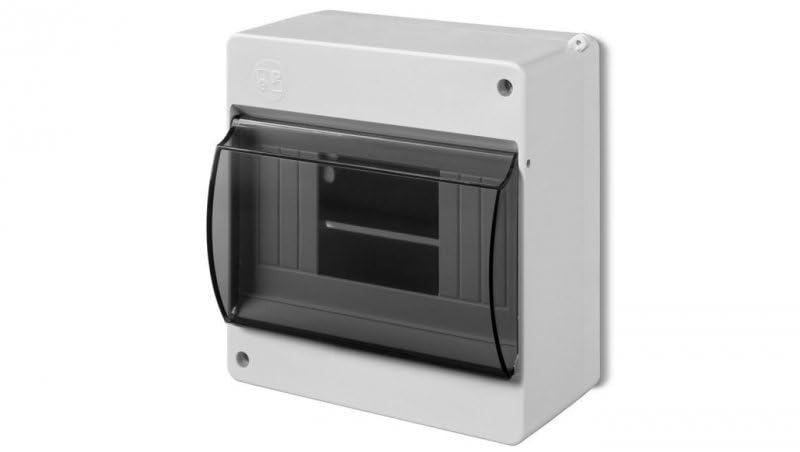 Fuse Box IP30 Distribution Box Smoke Glass Lid Surface-Mounted AP Wet Room Sub-Distribution 6 PLE