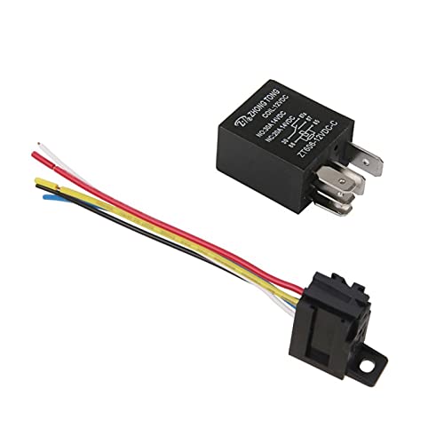 Relais SPDT 12V 20A/30A avec prise 5 broches 5 fils pour voiture et camion