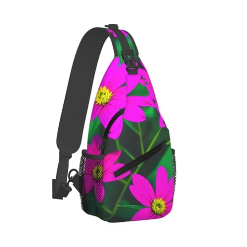 Flower Leaves Purple Red Flower 1 Stylish Men'S Messenger Bag - Durable Polyester, Huge Capacity & Adjustable Strap2