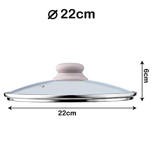 KADAX Glass Lid with Silicone Handle, Heat Resistant Lid for Pots and Saucepans Durable Lid with Steam Vent - Image 2