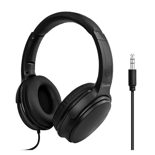 AV:Link | Lightweight Hard Wired DJ Headphones with 40mm Dynamic Drivers, Swivel Earcups, and Cushioned Comfort for Long List
