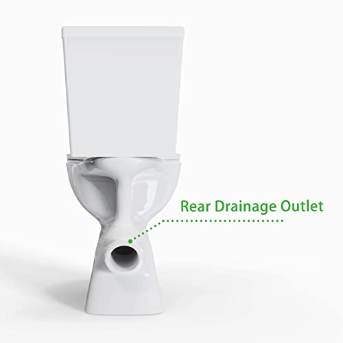 Superflo Tall Toilet Round High Toilets For Seniors 19 Inch, Dual Flush & Rear Outlet, White P-Trap Toilet Include Extra Tall Toilet & Water Tank For Bathroom thumb #3