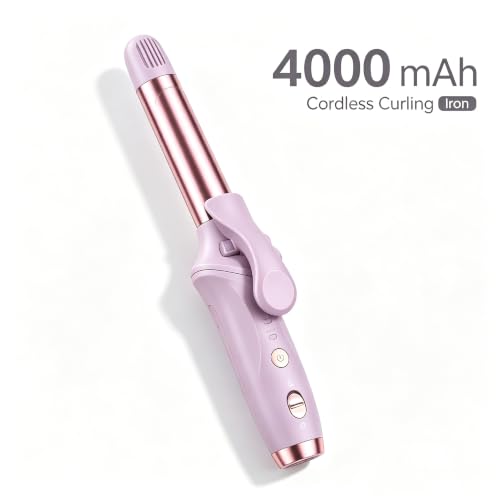 Image of Cordless Curling Iron Hair Curler: Mini USB Rechargeable 4000 mAh 3 Temp Setting Travel Portable 200 Million Negative Ion for Long Short Hair