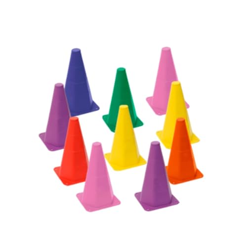 Kit 10 Cones Demarcatorio Treino Agilidade Futebol Futsal (Colorido)