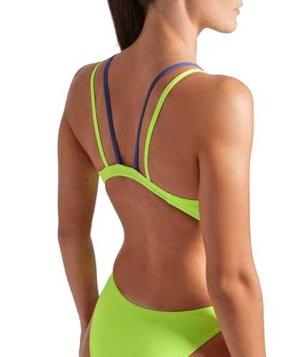 Image of Arena Womens Solid Team Swimsuit Tech Back Multi MaxLife Open Back Bathing Suit Athletic Swimwear