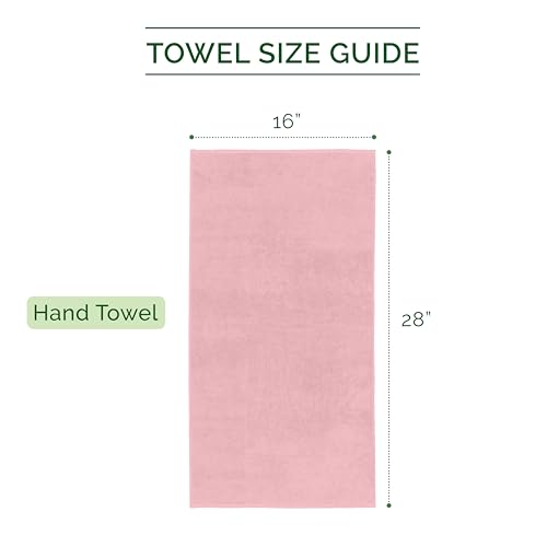 Image of Elegant Comfort Luxury 100% Turkish Cotton Corduroy Ribbed 4 Pack Hand Towel Set 16 x 28 Inch - Absorbent, Super Soft, Quick Dry, Premium Towels for Bathroom, Gym, Spa and Hotel Use, Dusty Rose