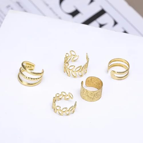 Image of Ear Cuffs Non Piercing 14K Gold Plated Ear Cuff Earrings for Women Trendy Clip on Cartilage Earring Stacks Non Pierced Adjustable Fake Earrings Set Jewelry Christmas Gift 2026 Stocking Stuffers