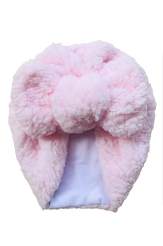 Baby Beanie Girls Light Pink Bow Infants Kids Toddlers Girls Fall Winter Warm Thick Lambswool Soft