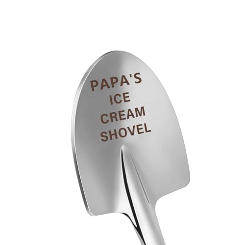 Papa Gifts,Papas Gifts from Grandkids Grandchildren Granddaughter, Papas Gifts for Christmas Fathers Day Ice Cream Shovel Spoon