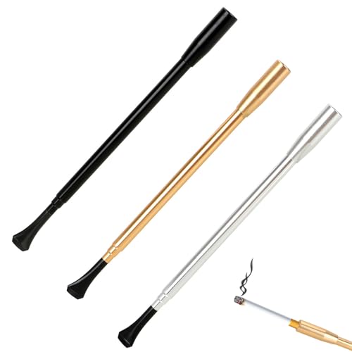 DYTHHN 3Pcs Retractable Cigarette Holder Durable Cosplay Holders Long Props Metal Classic Retro for Party Costume Accessory