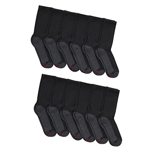 Hanes mens Max Cushion Crew Socks, 6-pack Casual Sock (pack of 6)