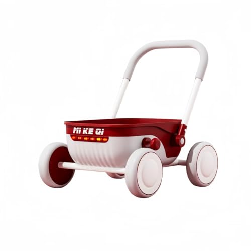 Mudfuio幼児学?車 多機能押して遊べるおもちゃ車 固定収納ボックス付き 知育玩具 自動車おもちゃ おしゃれ可愛いデザイン 幼児用 歩行練習に最適 安全使用 (赤)