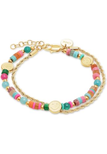 Guido Maria Kretschmer Damen-Armband Edelstahl 6 Achat One Size Gelbgold 32026666