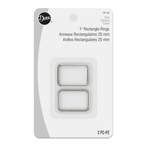 Dritz 727-65 Rectangle Rings, Nickel, 1-Inch 2-Count