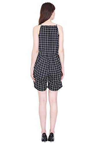 Image of Women's Crepe Jumper Knee-Length Jumpsuit (BMJSUIT01BL Black S)