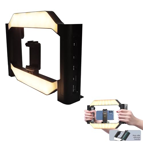Image of ADZOY Smartphone U-Rig Light Cell Phone Handheld Stabilizer Rechargeable, Remote Controlable 2500K-9000K CRI 90+ for Filmmaking Live Steam YouTube Video Recording