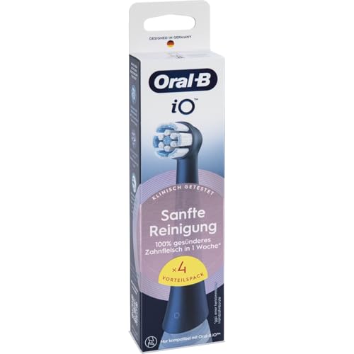 Oral-B iO Gentle Cleaning Replacement Brush Heads Black Pack of 4 - image 1