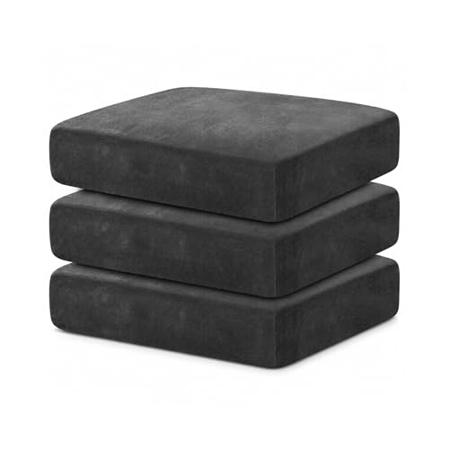 Image of Namdev Art's Velvet Sofa Cushion 21x22x5 Inch | High Density 32 Foam Seat Cushion | Soft & Comfortable Sofa Gaddi with Zip Cover | Multipurpose Cushion for Sofa Chair (Gray)