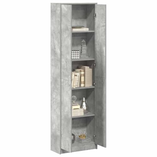 vidaXL Armoire Gris béton 55 x 25 x 189 cm Bois d'ingénierie, Armoire Moderne, unité rectangulaire, Beaucoup d'espace pour Vos vêtements, organise...