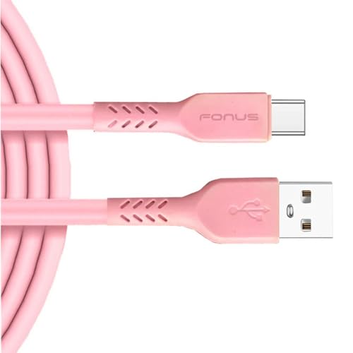 10ft Long USB-C Cable Pink Charger Cord Compatible with Samsung Galaxy S23 FE/ S21 FE/ S20 FE, Power Wire Type-C Fast Charge Sync