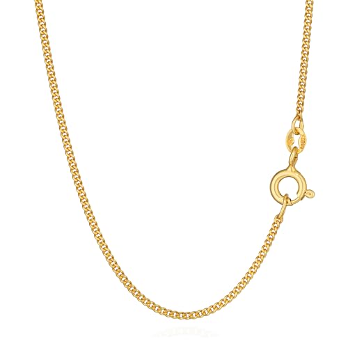 Chaîne gourmette diamantée en argent plaqué or NKlaus, le collier idéal pour chaque jour
