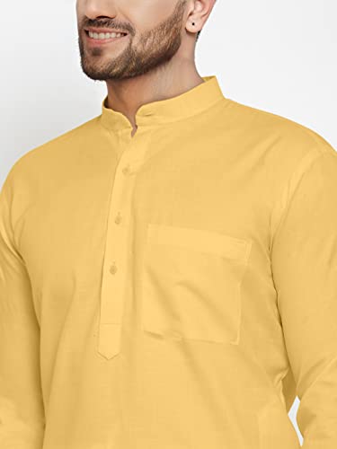 Image of Men's Cotton Blend Kurta Pyjama Set