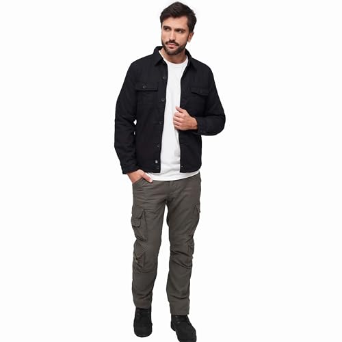 Image of Brandit Individual Wear Men's Quilted Flannel Lumber Jacket - Warm Straight-Cut Casual Outdoor Jacket with 2 Chest Pockets