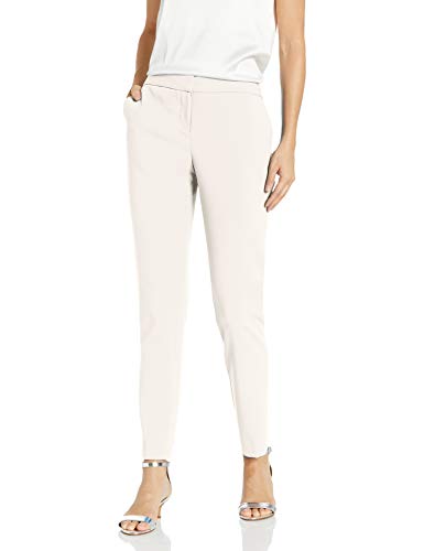 Vince Camuto Women's Textured Twill Front Zip Ankle Pant, Pearl Ivory, 6