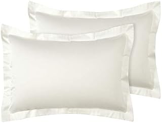 100% Bamboo Bed Linen - Luxury Pillowcases - Oxford Style (Set of 2) (Natural White)