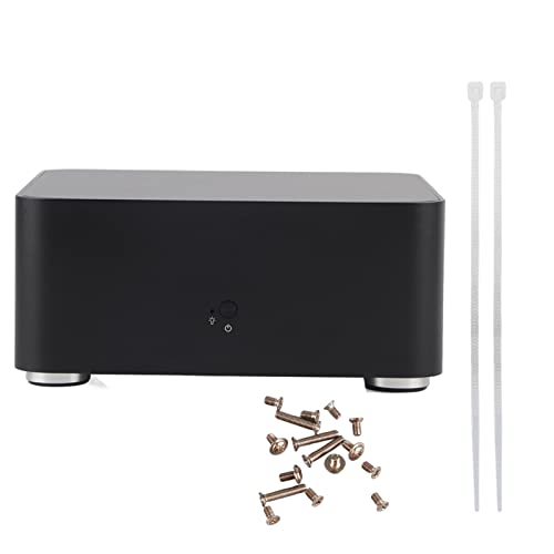 POENVFPO Mini Mini ITX Computer Case con Marco Integrado para la Configuración de Aluminio de PC de Cine en Casa Caja HTPC para Amantes de los Medios (USB3.0)