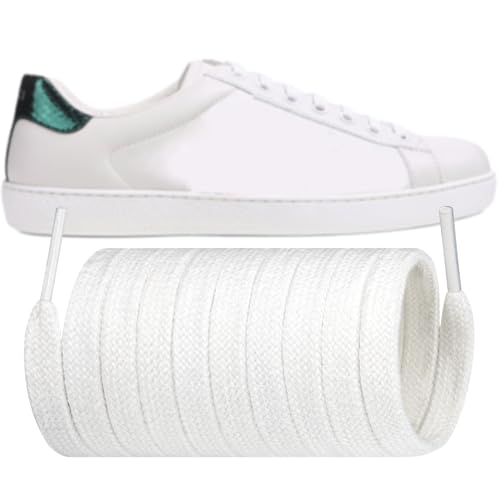 Endoto Shoelaces for Gucci Ace Flat Shoe Laces Replacement Sneakers Shoes Strings(Color:White,Size:56Inch)