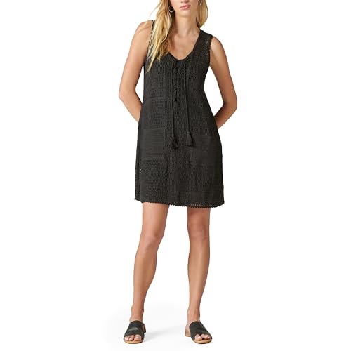 Lucky Brand Women's Crochet Baja Tunic Dress, Meteorite, XS at Amazon  Women's Clothing store