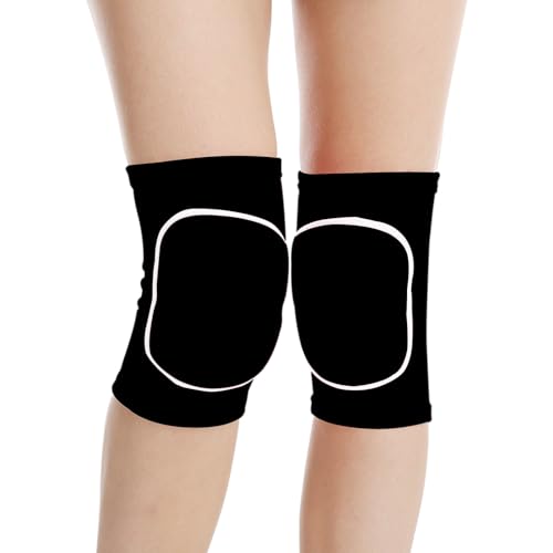 BAIYOULI Kniebeschermers Werken 2-pack verdikte spons beschermende kniebeschermers volleybal yoga kniebeschermers dans geschikt voor kniesteun bescherming voor mannen vrouwen kinderen (ZWART L)