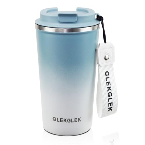 GLEKGLEK Vaso Termo Cafe para llevar 500ml Taza Termica Antiderrames para Café Caliente Hielo Té y Cerveza