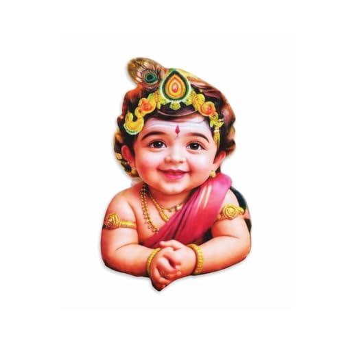 Image of Baby Murugan Fridge Magnet Set of 5 | Cute Wooden Murugan Magnet for Refrigerator, Cupboard & Locker | Hindu God Murugan Photo Magnet | Pooja Room Decor | Spiritual Gift Return Gift