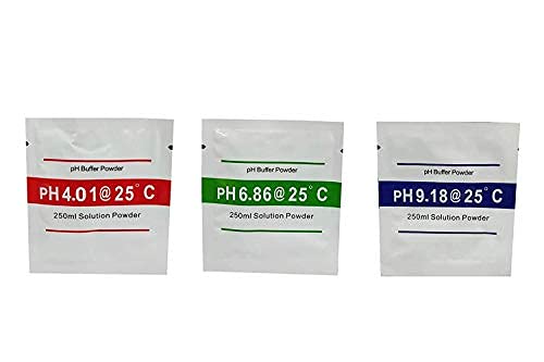 pH Meter Buffer Solution Powder for Precise and Easy for Precise pH Calibration Powder Solution, 4.01pH,6.86pH and 9.18pH @25 Degree Celsius (Pack of 3) (B0991THQ9C) Amazon Price History, Amazon Price Tracker