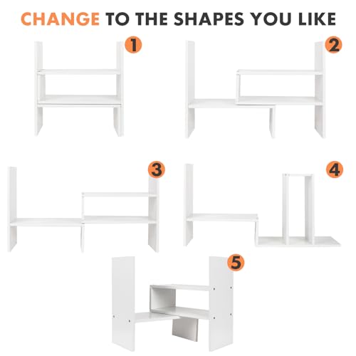 Bibliothèque de bureau réglable bois blanc 60cm Powerking