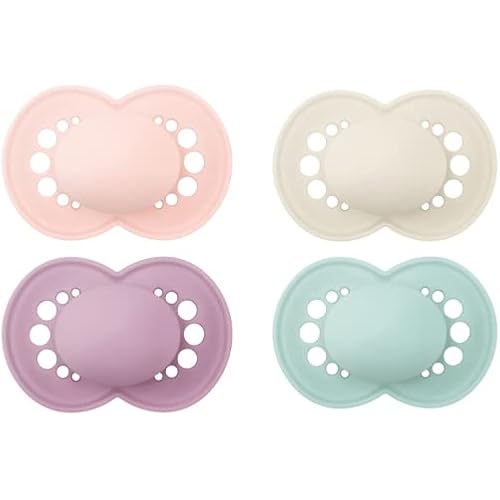 MAM Original Matte Baby Pacifier, Pink/Purple/Blue, 6-16 Months (4 Count)