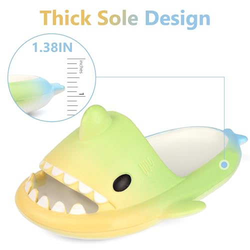 Image of Kids Shark Cloud Slides | Toddler Boys Girls Shower Slippers | Boys Girls Cute Cartoon Fish Flip Flops | Beach Pool Home Sandals | Quick Dry Non-Slip