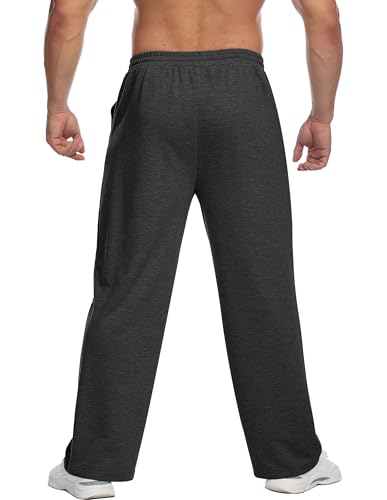 Deyeek Mens Sweat Pants Wide Leg Baggy Gym Sweatpants with Pockets Casual Lounge Pants Big and Tall Gray Sweatpants Men 3XL — view 2