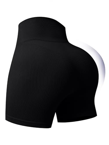 Women's Workout Gym Shorts – 5” High Waist Seamless Tummy Control, Biker Shorts Booty Athletic Shorts for Yoga Volleyball