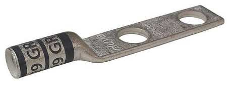 Two Hole Lug Compression Connector, 4 AWG