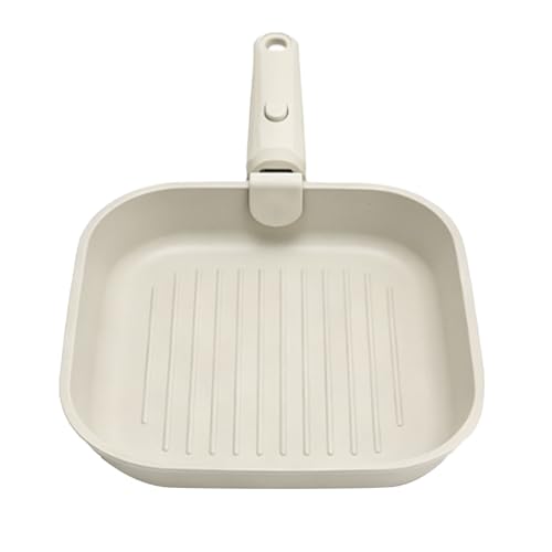 Luocute Sartén Antiadherente para Parrilla, Sartén Cuadrada de 10,24 Pulgadas con Extraíble para Estufas de Gas, Inducción y Eléctricas, para Parrilla Interior y Exterior