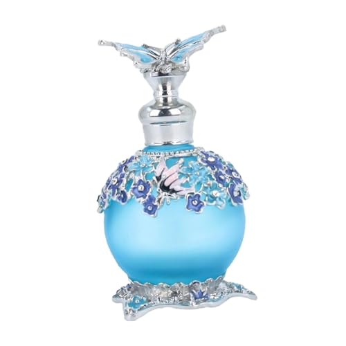 Sharplace Botella de perfume de vidrio, dispensador de perfume para viajes, botella de aceite esencial, contenedor portátil multiusos de 25 ml para mujeres, Azul