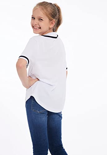 Acefast Inc Kids Baseball Jersey Button Blank Softball Team Uniform Girls Boys Hip Hop T-Shirt Solid Color Sweatshirt #TOP2